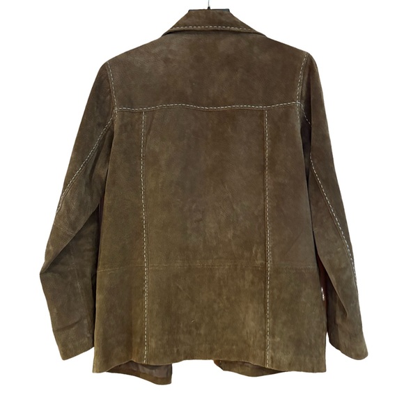 Brandon Thomas Brown Suede Women's Jacket Top Stitched Patch Pockets Size Med - Picture 2 of 16